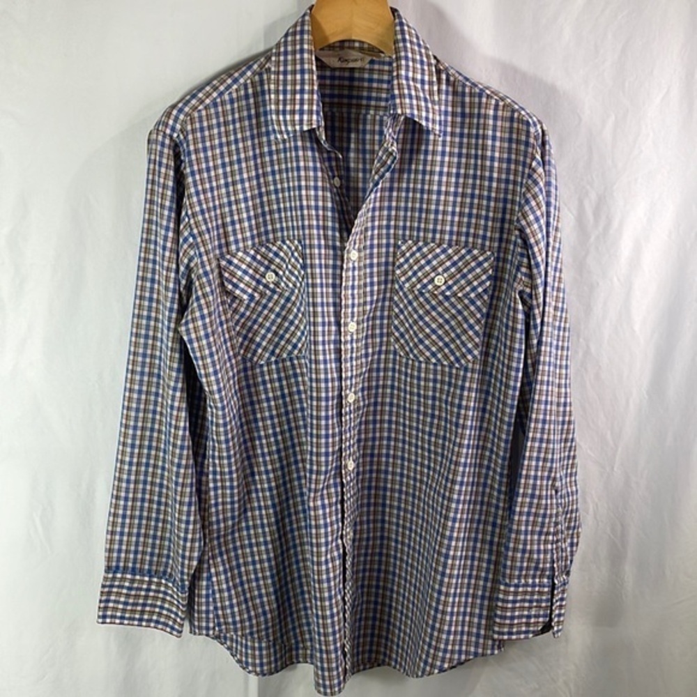 Kingsport blue plaid, long sleeve casual shirt